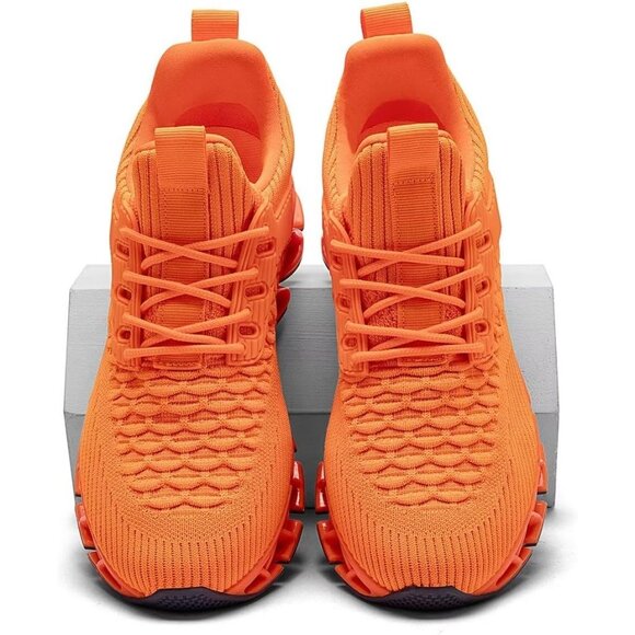 Men's Orange Casual Fashion Comfortable Non Slip Sport Trainer Athletic Shoes - Picture 7 of 7